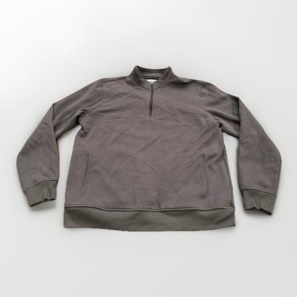 Melrose Place Mens Gray Iron Montana Quarter Zip Sweatshirt Size L LARGE - Picture 1 of 9